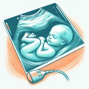 Echographie d'un bébé au troisième trimestre de grossesse